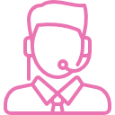 logo de couleur rose "appels entrants"